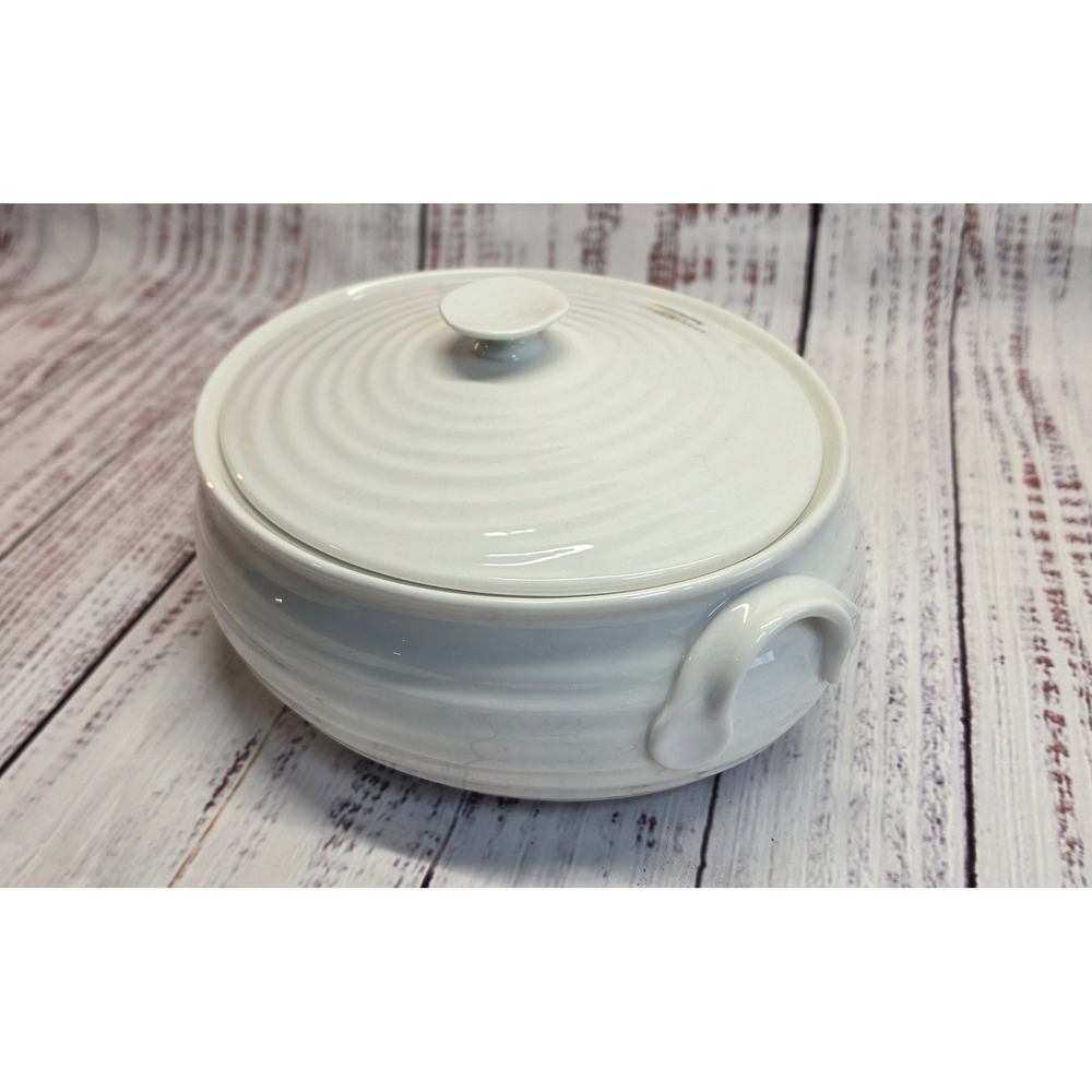 Sophie Conran Portmeirion Casserole Dish 8.5in White Excellent Rippled